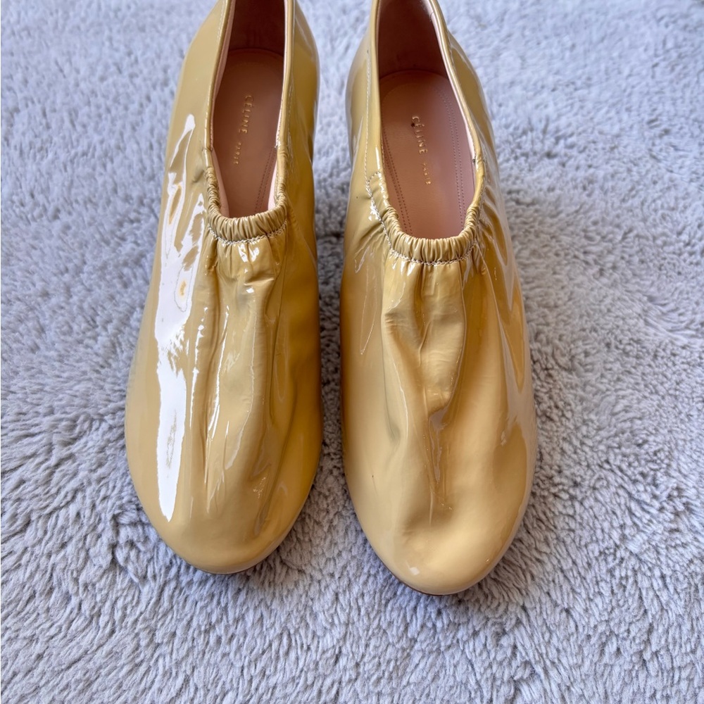 Céline patent leather pumps, cone heels